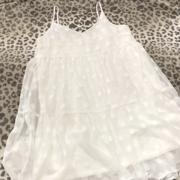 Gilli White / Off White Polka Dot Summer Dress Size Small - Picture 6 of 16